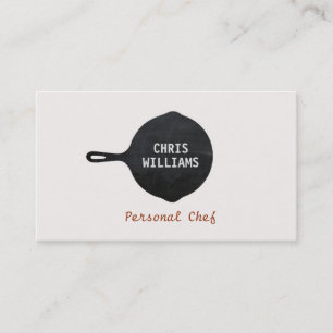 Carte De Visite Chef Cuisson Fer poêlé Pan Cuisine de pays
