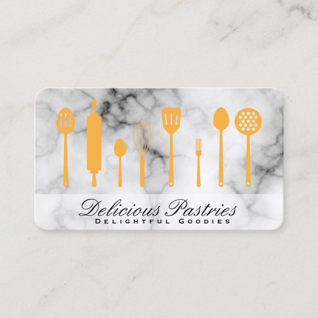 Carte De Visite Chef culinaire | Marbre de cuisine (Devant)