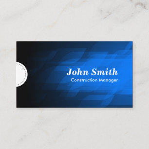 Carte De Visite Chef de construction - Moderne Bleu foncé