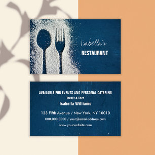Carte De Visite Chef de cuisine de restaurant professionnel Bleu m
