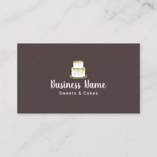 Carte De Visite Chef doux de boutique de logo de gâteau d'or de
