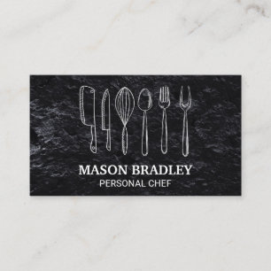 Carte De Visite Chef exécutif Ardoise Vaisselle