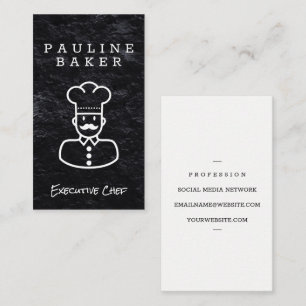 Carte De Visite Chef exécutif   Arrière - plan noir ardoise