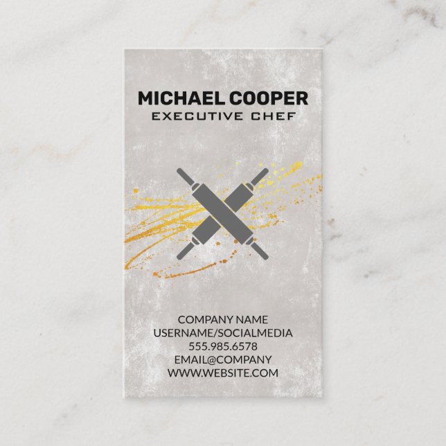 Carte De Visite Chef exécutif | Pins roulants (Devant)