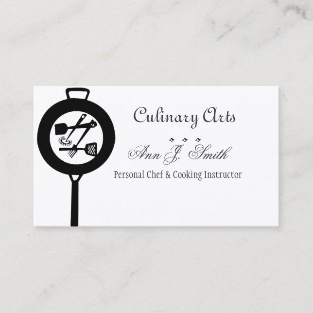 Carte De Visite Chef faisant frire chaud de restaurant de (Devant)