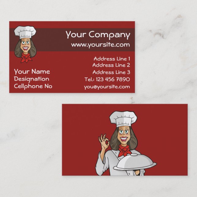 Carte De Visite Chef femme (Devant / Derrière)