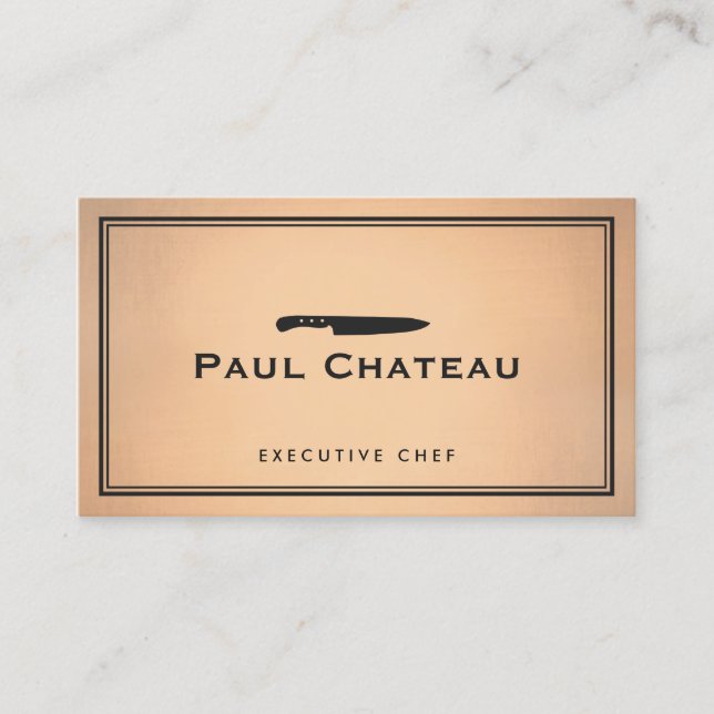 Carte De Visite Chef Knife Restauration Cuisine (Devant)