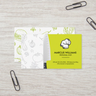 Carte De Visite Chef Knife   Toque