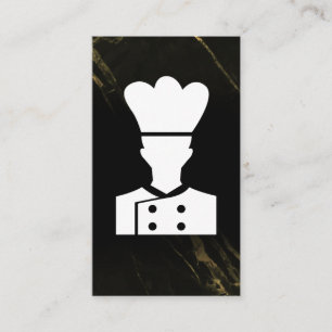 Carte De Visite Chef Logo Marbre Noir