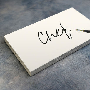Carte De Visite Chef minimaliste écriture manuscrite Script élégan
