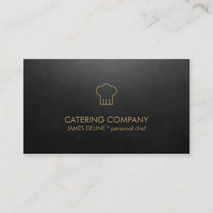 Carte De Visite Chef noir simple moderne de restauration d'or