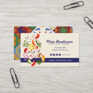 Carte De Visite Chef ou restauration ou restaurant Belle Carrelage