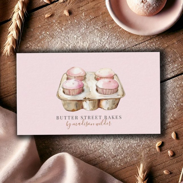 Carte De Visite Chef pâtisserie boulangerie Aquarelle Baker (Créateur téléchargé)