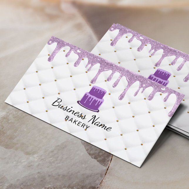 Carte De Visite Chef pâtisserie Pâtisserie Purple Driple Icing Bou (Créateur téléchargé)