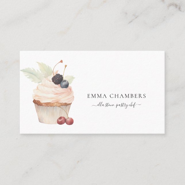 Carte De Visite Chef pâtissier boulanger boulangerie Cupcake (Devant)