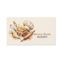 Chef Pâtissier Boulangerie Aquarelle Or Cuisine Tr