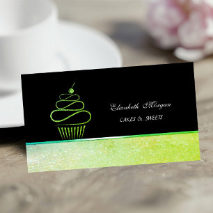 Carte De Visite Chef Pâtissier de la Boulangerie Green Cupcake