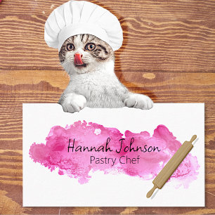 Carte De Visite Chef Pâtissier Rose Enk