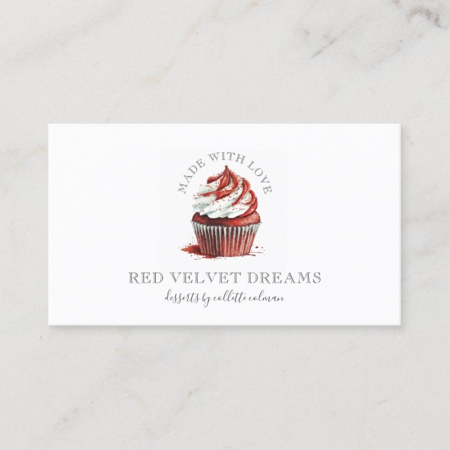 Carte De Visite Chef pâtissier rougeâtre velours (Devant)