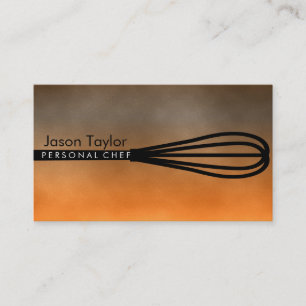 Carte De Visite Chef personnel boulangerie Whisk Orange nuages