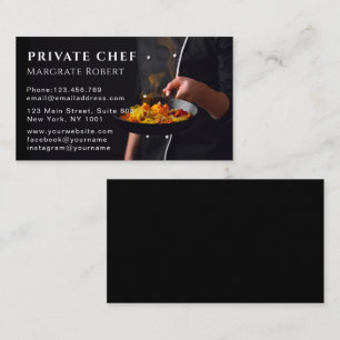 Carte De Visite Chef personnel Chef privé Restaurant Chalk Noir