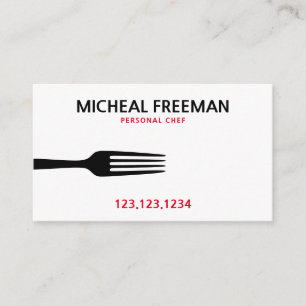 Carte De Visite Chef personnel de la Forêt rouge et blanche modern