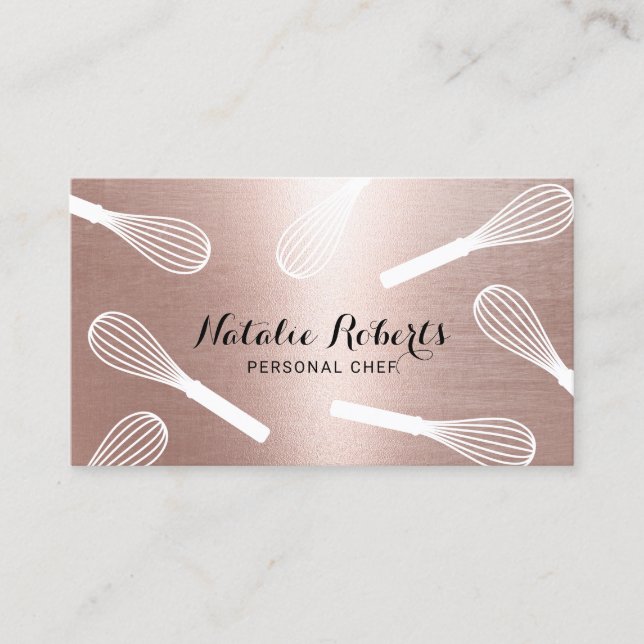 Carte De Visite Chef personnel Pâtisserie à la charcuterie Rose Go (Devant)