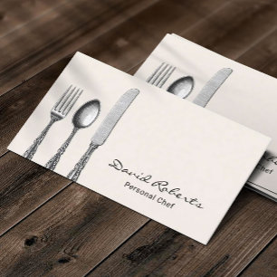 Carte De Visite Chef Personnel Restaurant Restauration Minimaliste