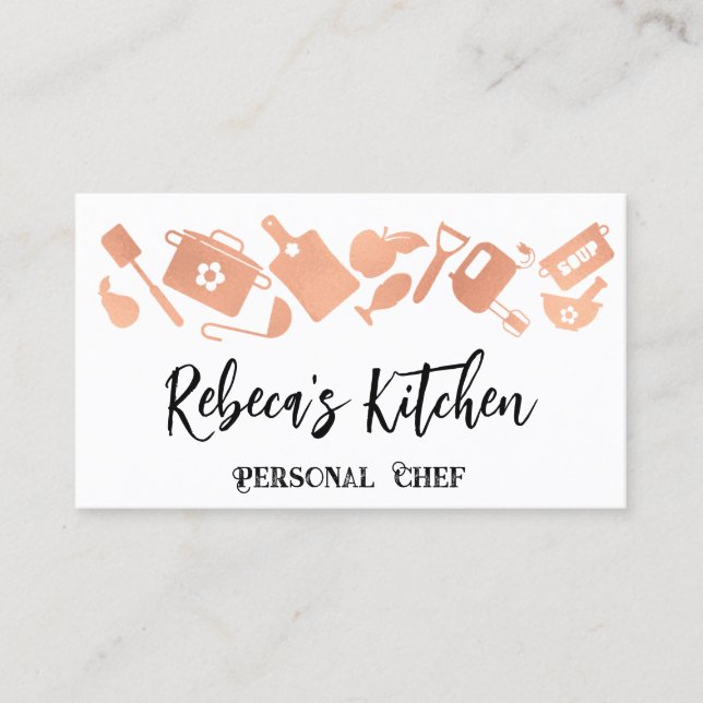 Carte De Visite Chef personnel Restaurant Restauration QR Logo Bla (Devant)
