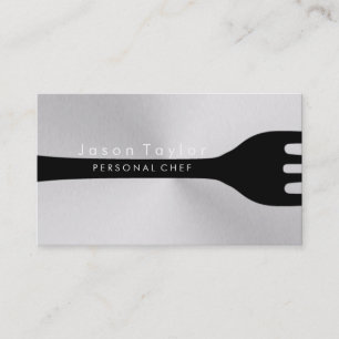 Carte De Visite Chef personnel traiteur boulangerie Fourche Acier 