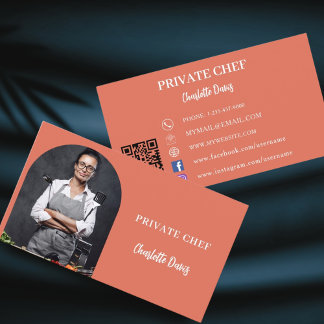 Carte De Visite Chef privé terre cuite photo arche code QR