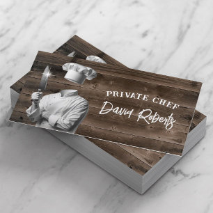 Carte De Visite Chef professionnel Arrière - plan bois