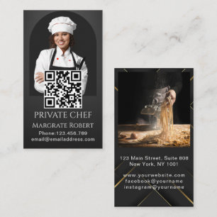 Carte De Visite Chef professionnel minimaliste typographie noire