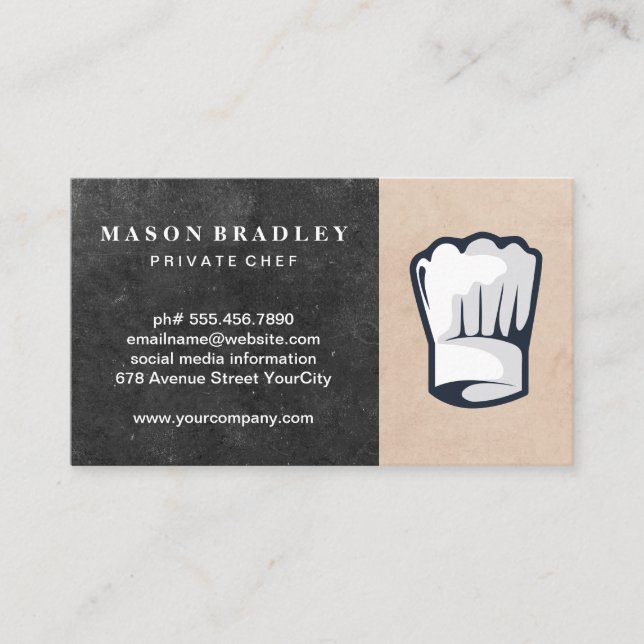 Carte De Visite Chef | Propriétaire du restaurant (Devant)