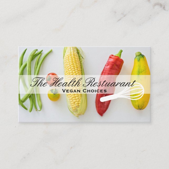 Carte De Visite Chef | Propriétaire du restaurant | Légumes (Devant)