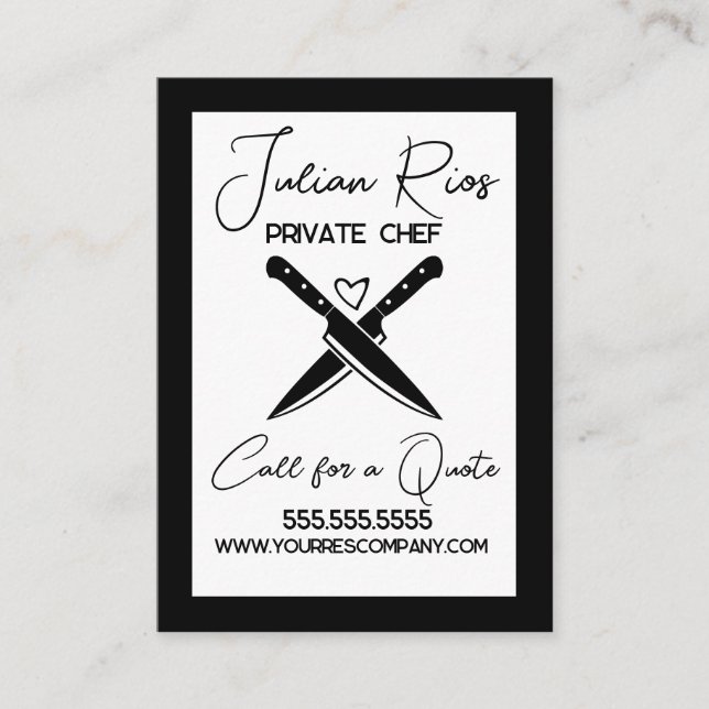 Carte De Visite Chef Restaurant Cuisinier Coupe Knifes (Devant)