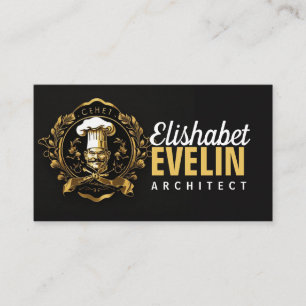 Carte De Visite Chef Restauration Or Moderne noir capung657