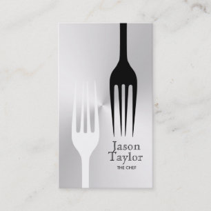 Carte De Visite Chef Restauration Restauration Fork Steel Silver