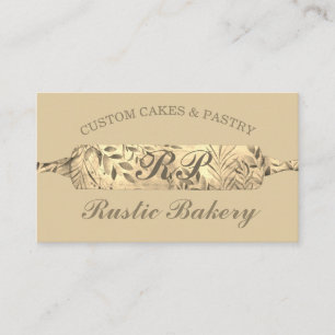 Carte De Visite Chef Rustic Floral Rolling pin Boulangerie or boho