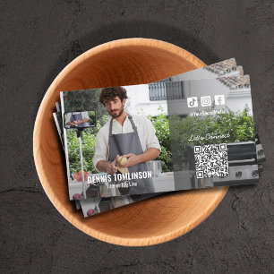 Carte De Visite Chef Social Media QR Code Photo