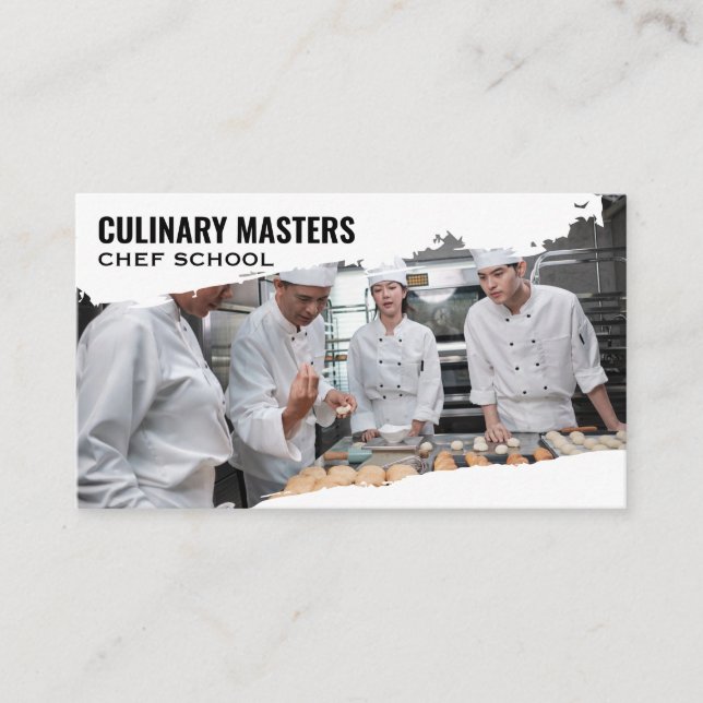 Carte De Visite Chefs en uniforme Apprentissage des pâtisseries (Devant)