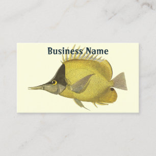 Carte De Visite Chelmon Tropical Jaune Longirostris, Poisson Vinta