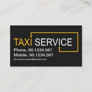 Carte De Visite Chemin de Taxi Jaune Flèches Conducteur de cabine