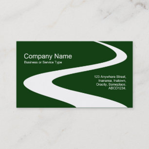 Carte De Visite Chemin ZigZag - Blanc sur Vert foncé 003300