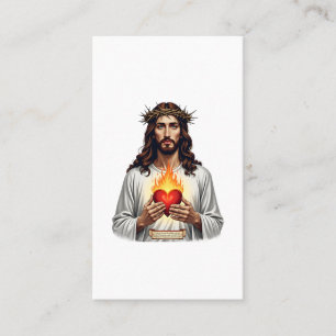Carte De Visite Chemise de foi gravure vintage Jésus Cœur Sacré (