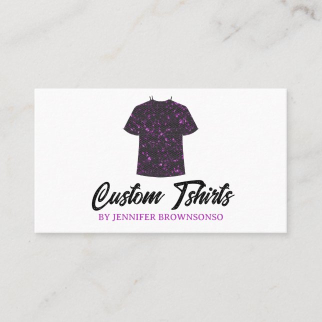 Carte De Visite Chemise en métal rose T Imprimer Vêtements (Devant)