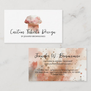 Carte De Visite Chemise en or rose aquarelle Vêtements Tenue
