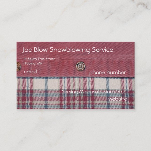 Carte De Visite Chemise Plaid (Devant)