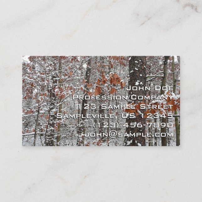 Carte De Visite Chênes couverts de neige hiver Photographie de la  (Devant)