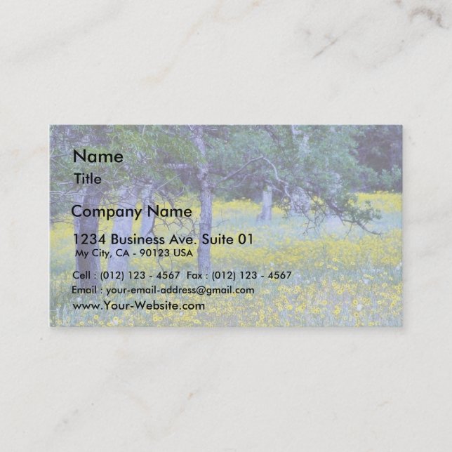 Carte De Visite Chênes de forêts de gisements de fleurs (Devant)